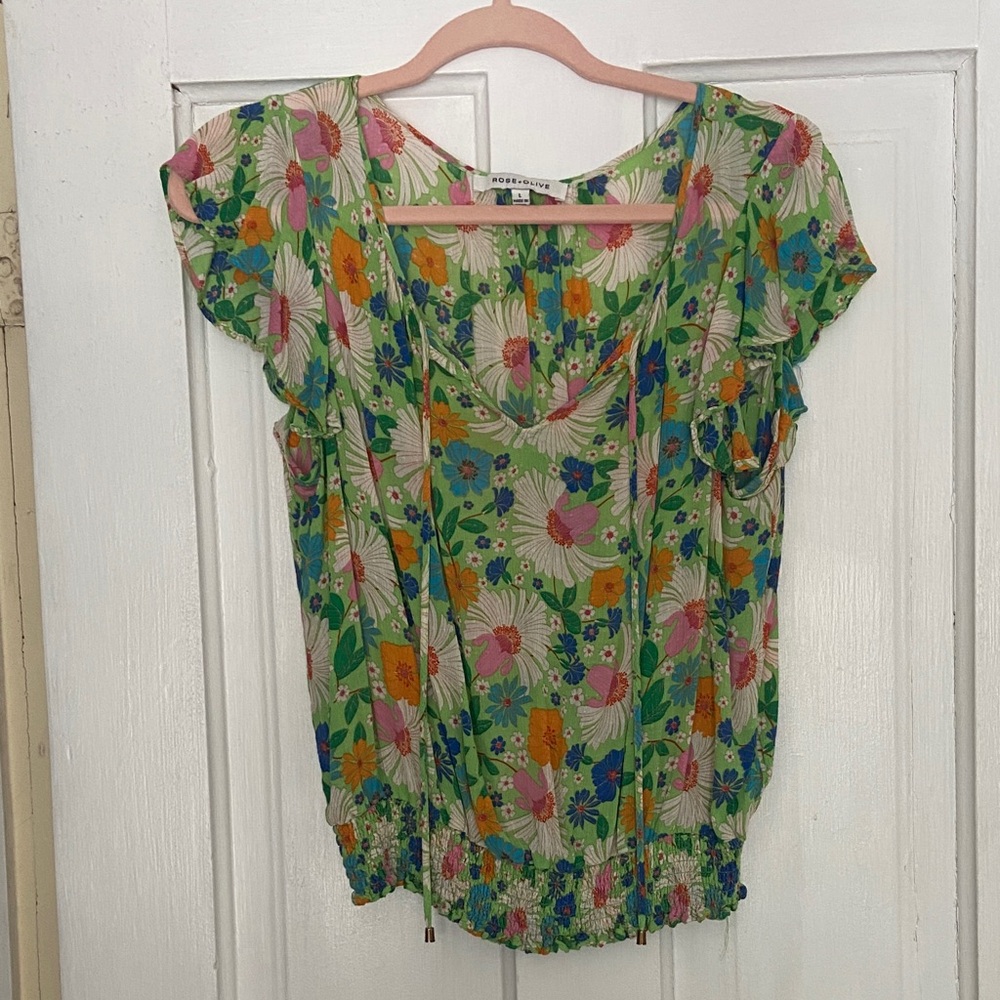 Rose & Olive Multicolor Floral Blouse